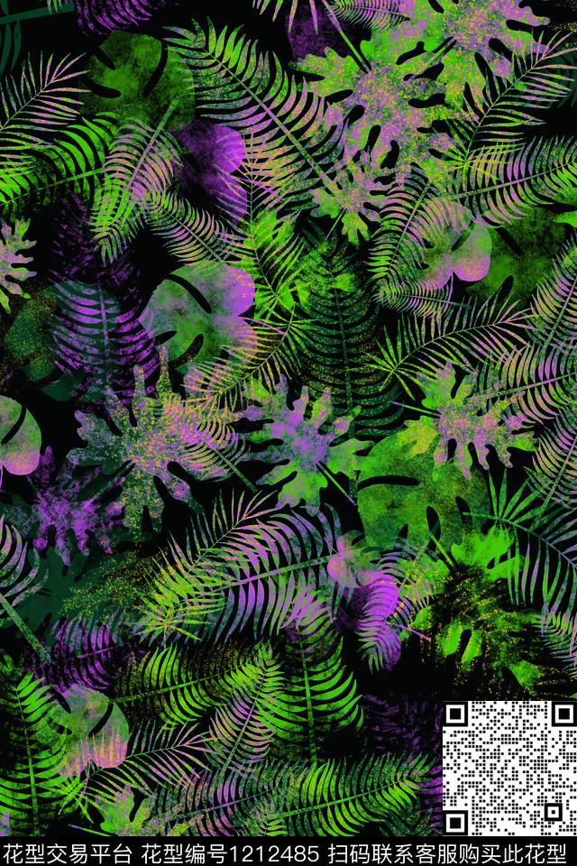 卷草花卉印花传统印花华亿平台下载（图片编号: 1212485） - 瓦栏（Walan）