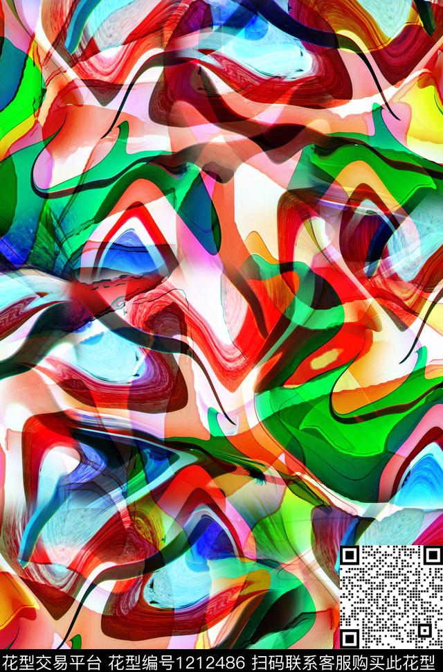 分形抽象艺术数码印花华亿平台下载（图片编号: 1212486） - 瓦栏（Walan）