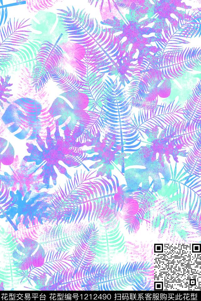 卷草花卉印花传统印花华亿平台下载（图片编号: 1212490） - 瓦栏（Walan）