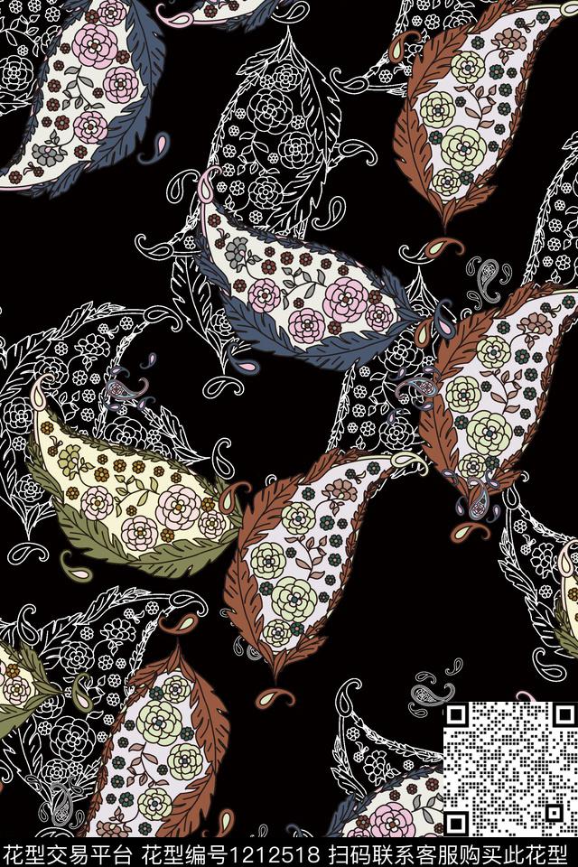 数码华亿平台几何大牌风传统印花华亿平台下载（图片编号: 1212518） - 瓦栏（Walan）