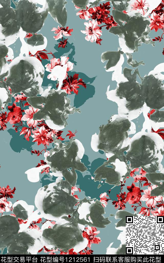 花卉中国风中老年数码印花华亿平台下载（图片编号: 1212561） - 瓦栏（Walan）