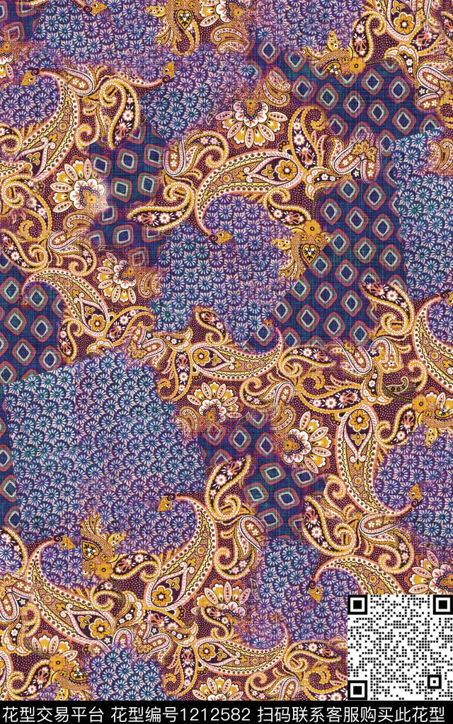 肌理民族风中老年数码印花华亿平台下载（图片编号: 1212582） - 瓦栏（Walan）