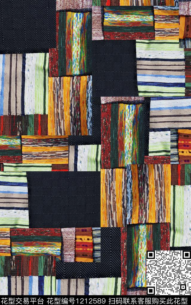 抽象肌理线条数码印花华亿平台下载（图片编号: 1212589） - 瓦栏（Walan）