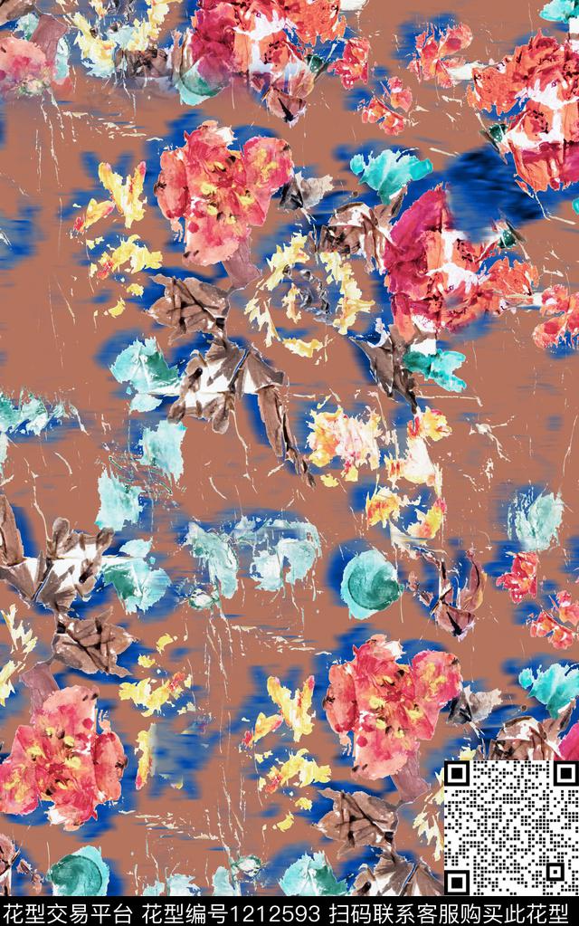 花卉肌理中老年数码印花华亿平台下载（图片编号: 1212593） - 瓦栏（Walan）
