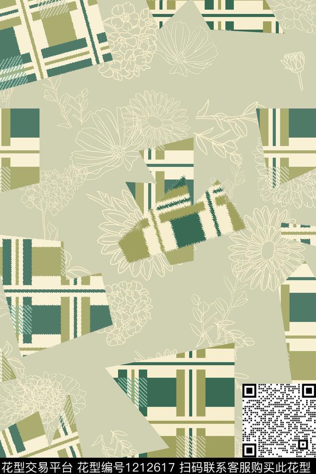 几何花卉大牌风传统印花华亿平台下载（图片编号: 1212617） - 瓦栏（Walan）