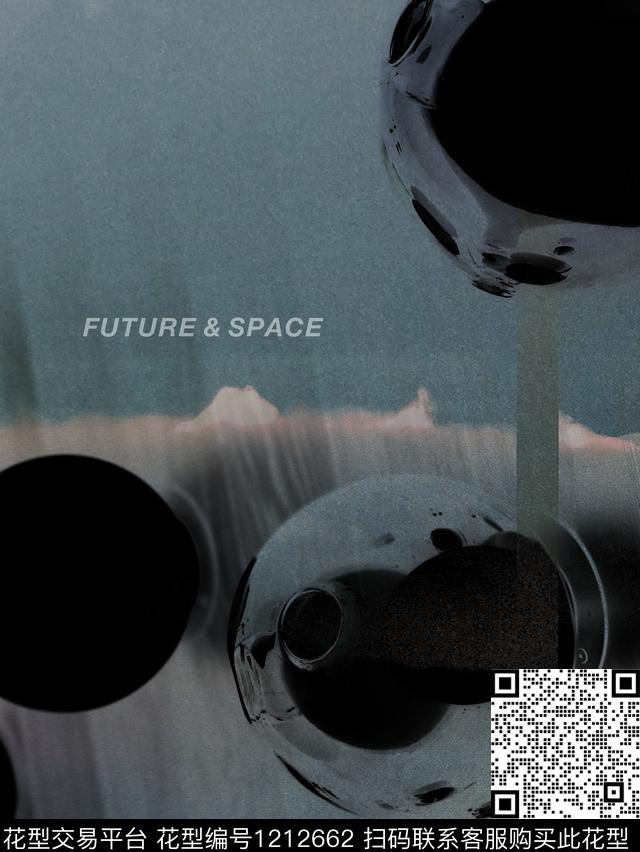 女装手绘抽象数码印花华亿平台下载（图片编号: 1212662） - 瓦栏（Walan）