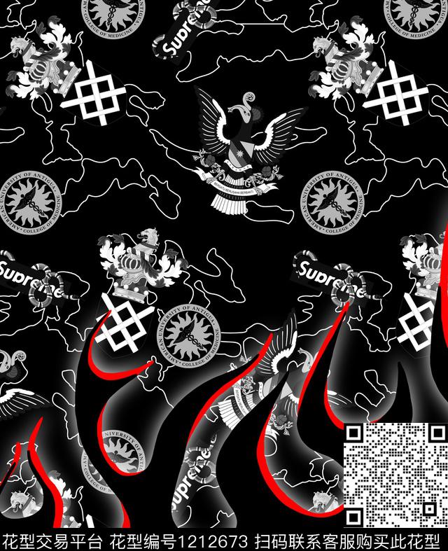 男装动物定位花数码印花华亿平台下载（图片编号: 1212673） - 瓦栏（Walan）