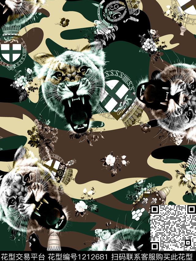 男装简欧老虎数码印花华亿平台下载（图片编号: 1212681） - 瓦栏（Walan）