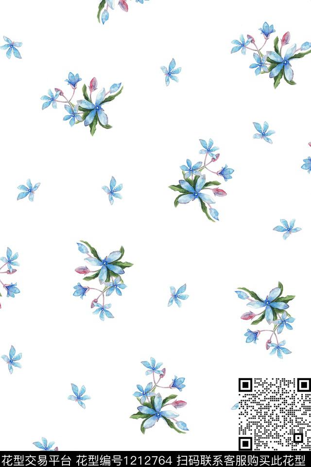 女装花卉小碎花数码印花华亿平台下载（图片编号: 1212764） - 瓦栏（Walan）