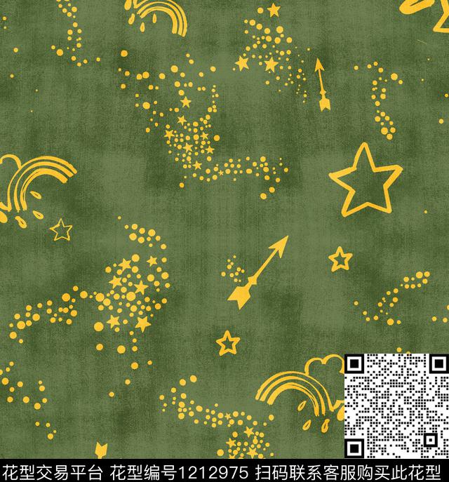 星空几何星星数码印花华亿平台下载（图片编号: 1212975） - 瓦栏（Walan）