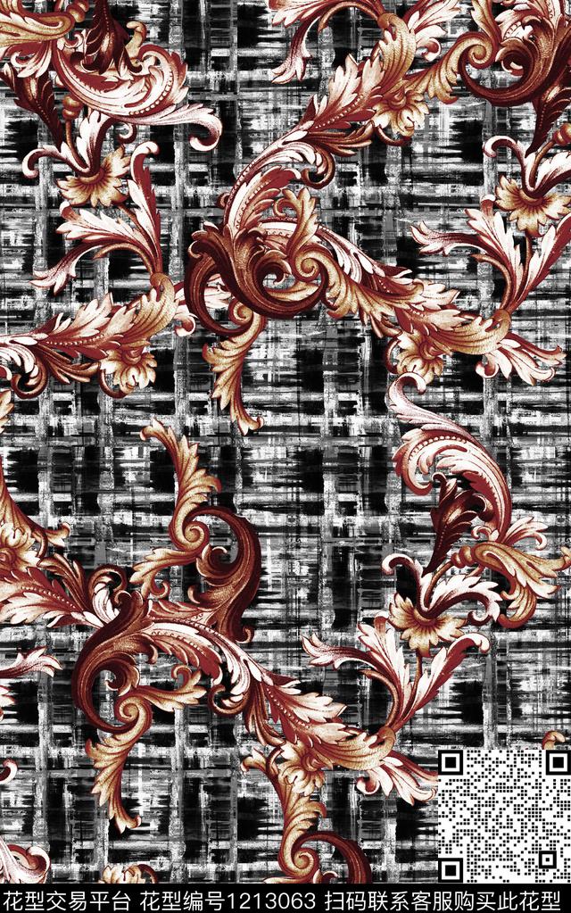 肌理民族风宫廷风数码印花华亿平台下载（图片编号: 1213063） - 瓦栏（Walan）