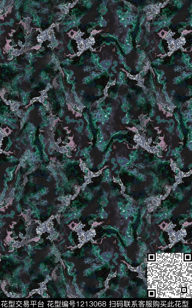 男装抽象线条数码印花华亿平台下载（图片编号: 1213068） - 瓦栏（Walan）