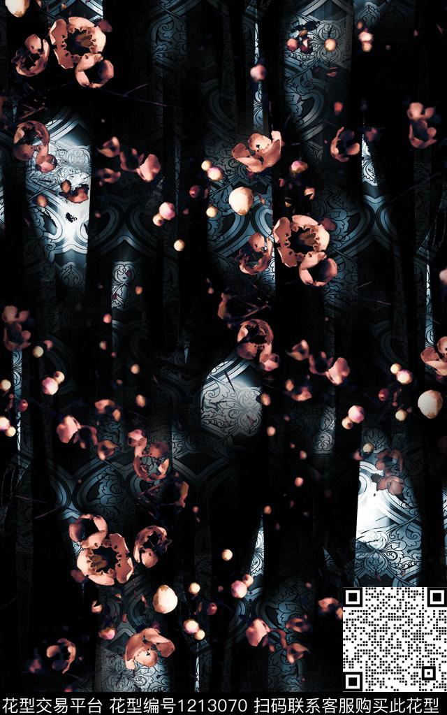 几何抽象肌理数码印花华亿平台下载（图片编号: 1213070） - 瓦栏（Walan）