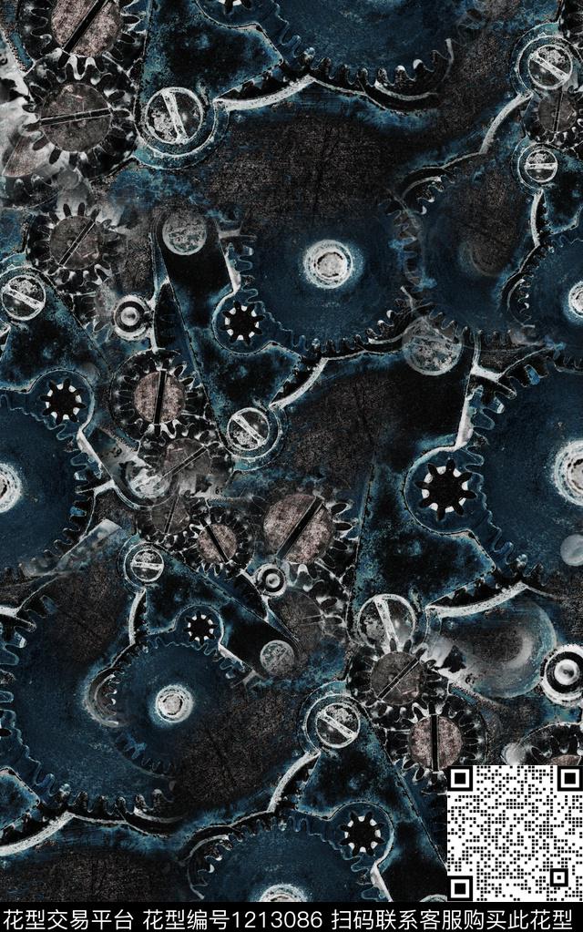 男装抽象趣味数码印花华亿平台下载（图片编号: 1213086） - 瓦栏（Walan）