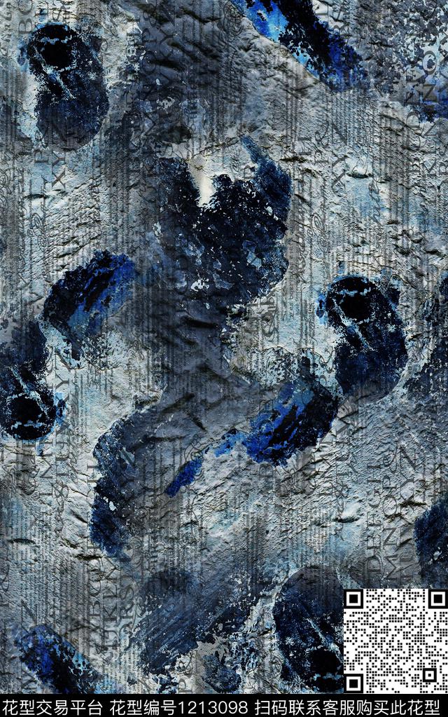 男装抽象线条数码印花华亿平台下载（图片编号: 1213098） - 瓦栏（Walan）