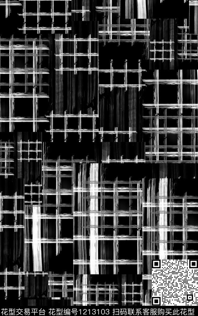 男装几何格子数码印花华亿平台下载（图片编号: 1213103） - 瓦栏（Walan）