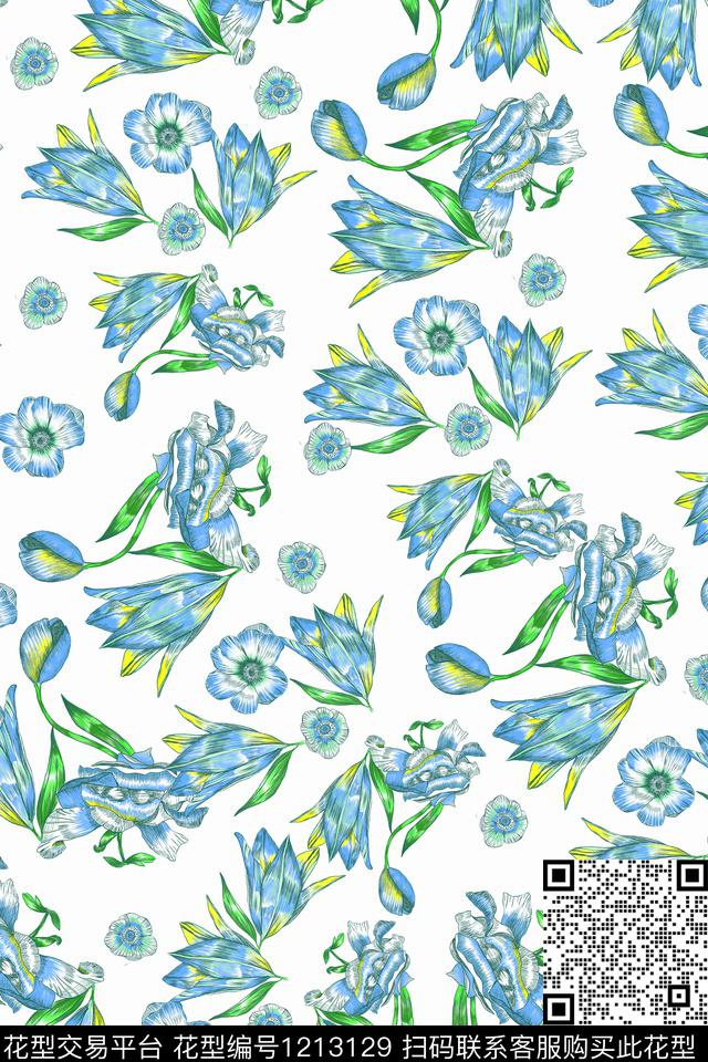 大牌风素雅绿植树叶数码印花华亿平台下载（图片编号: 1213129） - 瓦栏（Walan）