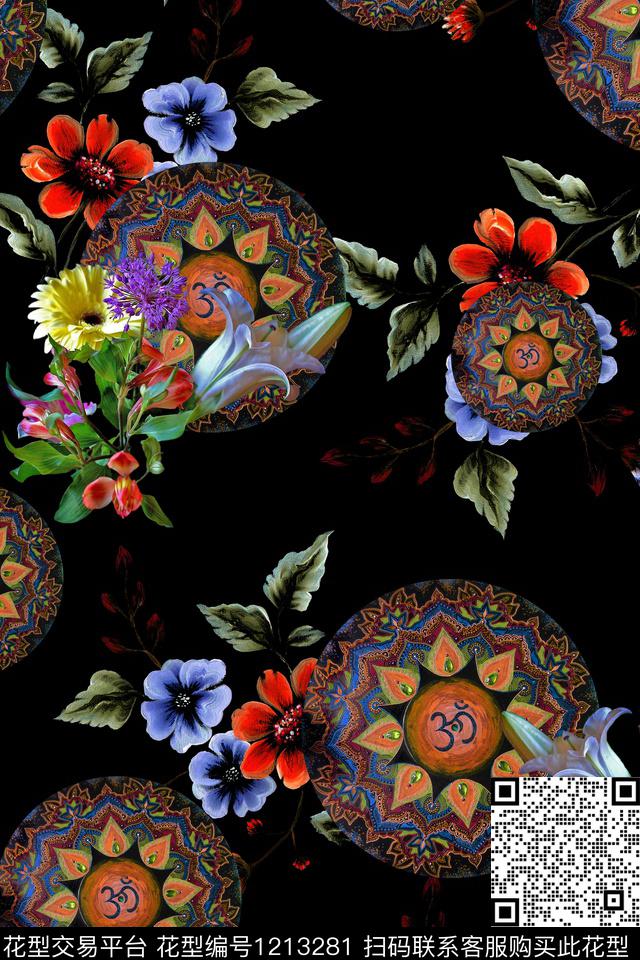 女装花卉满版散花数码印花华亿平台下载（图片编号: 1213281） - 瓦栏（Walan）
