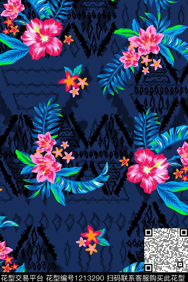 女装花卉大牌风数码印花华亿平台下载（图片编号: 1213290） - 瓦栏（Walan）