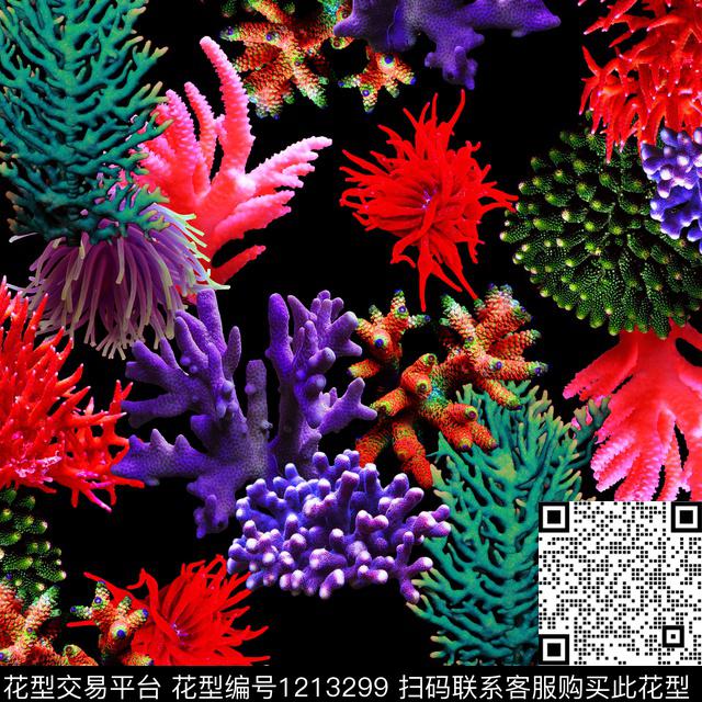 女装大牌风抽象花卉数码印花华亿平台下载（图片编号: 1213299） - 瓦栏（Walan）