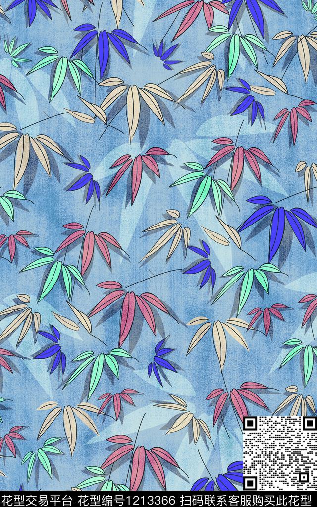 棉麻纹理竹子数码印花华亿平台下载（图片编号: 1213366） - 瓦栏（Walan）