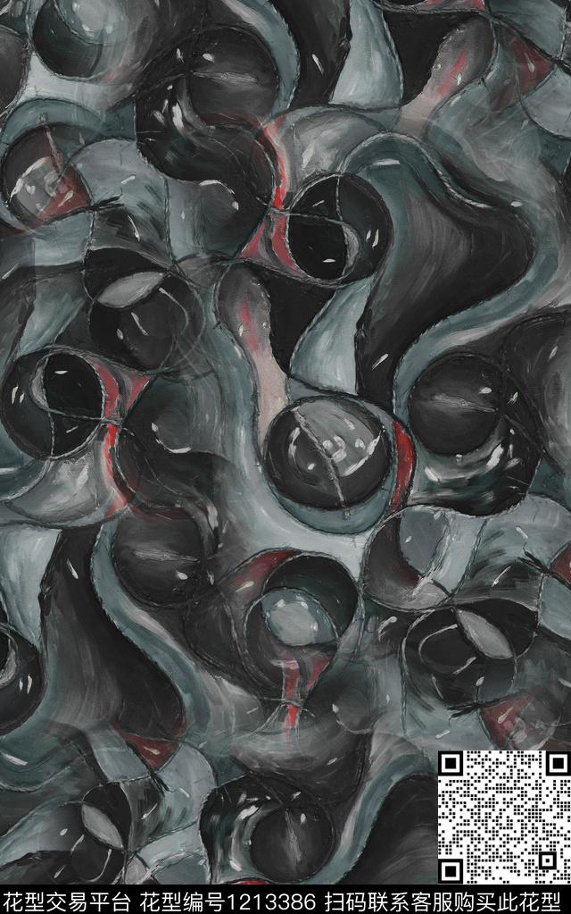 男装抽象肌理数码印花华亿平台下载（图片编号: 1213386） - 瓦栏（Walan）