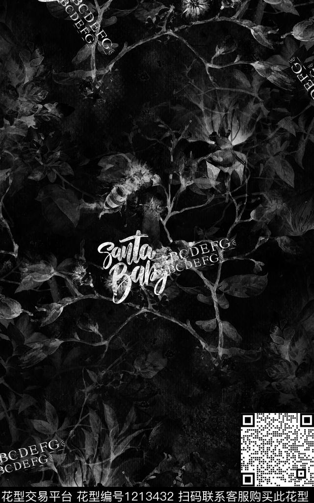 字母男装抽象数码印花华亿平台下载（图片编号: 1213432） - 瓦栏（Walan）