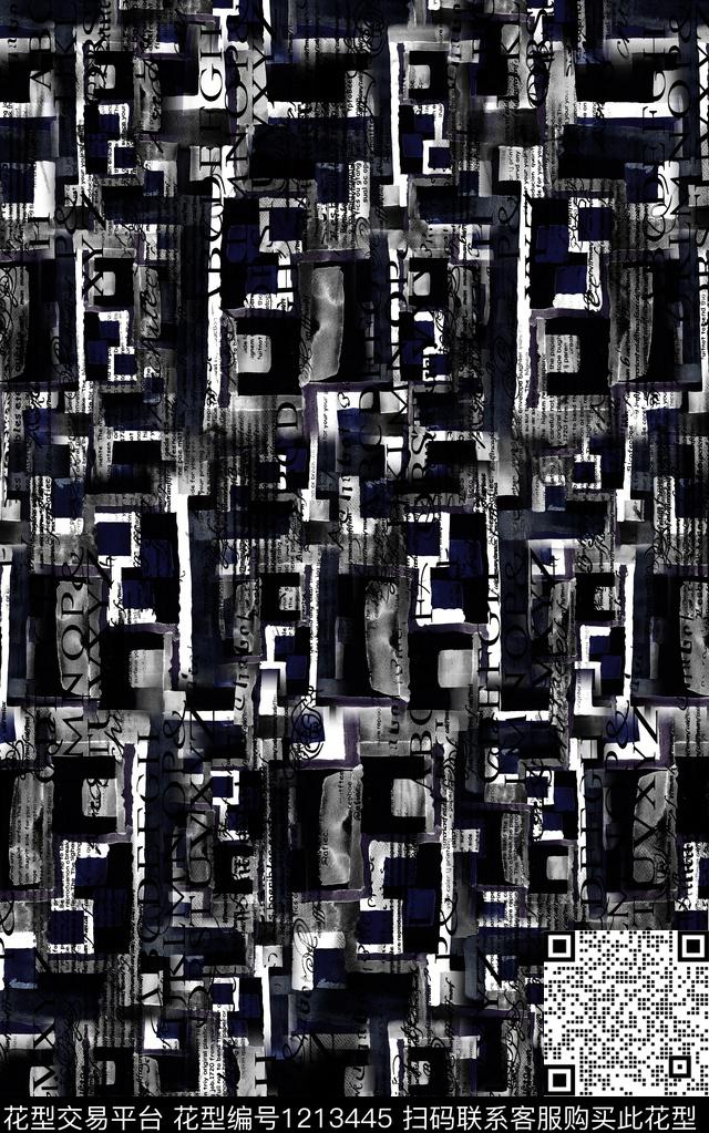 格子肌理线条数码印花华亿平台下载（图片编号: 1213445） - 瓦栏（Walan）