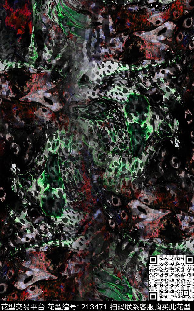 男装抽象肌理数码印花华亿平台下载（图片编号: 1213471） - 瓦栏（Walan）