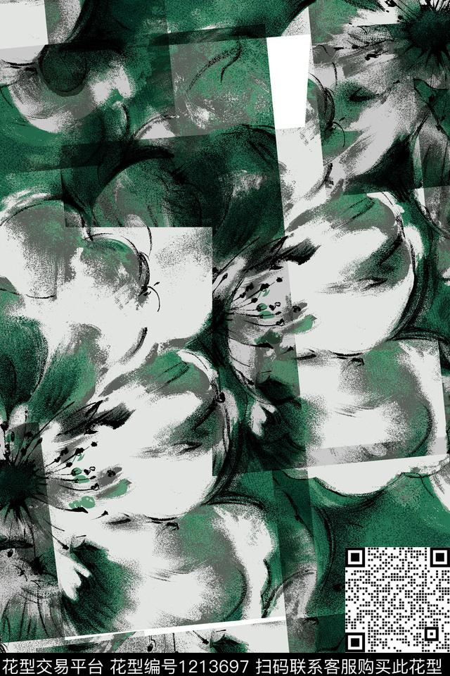 大花花卉手绘大花传统印花华亿平台下载（图片编号: 1213697） - 瓦栏（Walan）