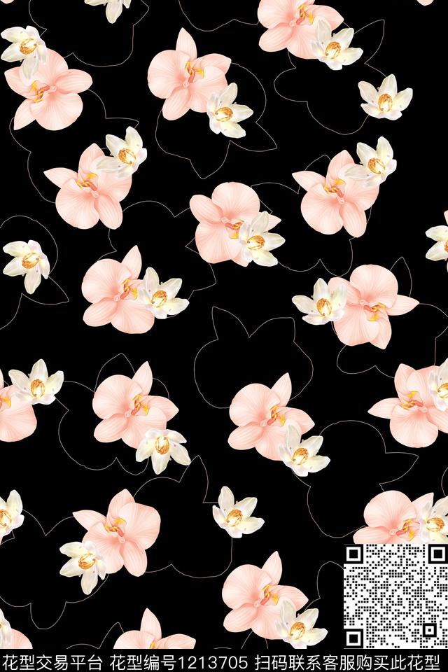 花卉大牌风游泳数码印花华亿平台下载（图片编号: 1213705） - 瓦栏（Walan）