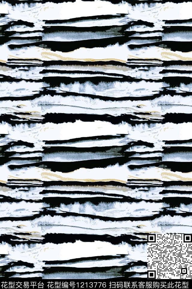 男装大牌风黑白条纹数码印花华亿平台下载（图片编号: 1213776） - 瓦栏（Walan）