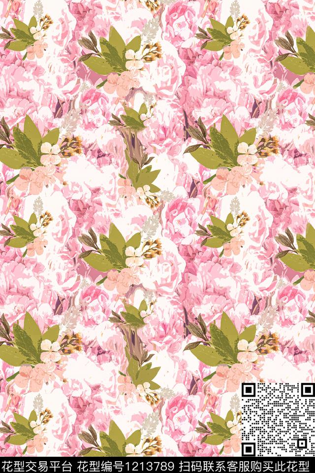 花卉传统印花华亿平台下载（图片编号: 1213789） - 瓦栏（Walan）