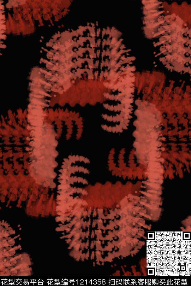 民族风图案扎染风格抽象传统印花华亿平台下载（图片编号: 1214358） - 瓦栏（Walan）