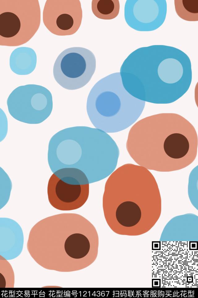 圆圈与波点几何手绘线条笔触传统印花华亿平台下载（图片编号: 1214367） - 瓦栏（Walan）