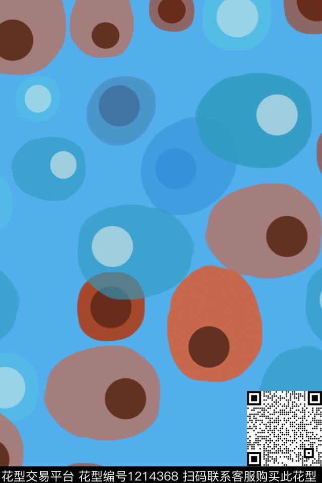 圆圈与波点几何手绘线条笔触传统印花华亿平台下载（图片编号: 1214368） - 瓦栏（Walan）