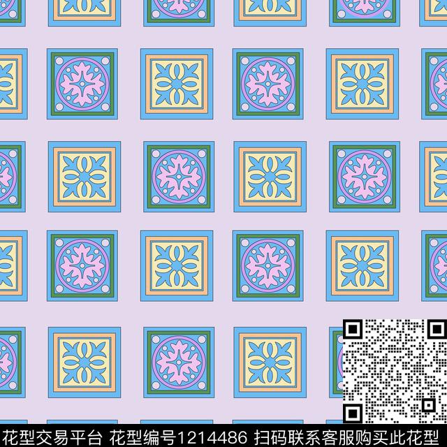 几何大牌风传统印花华亿平台下载（图片编号: 1214486） - 瓦栏（Walan）