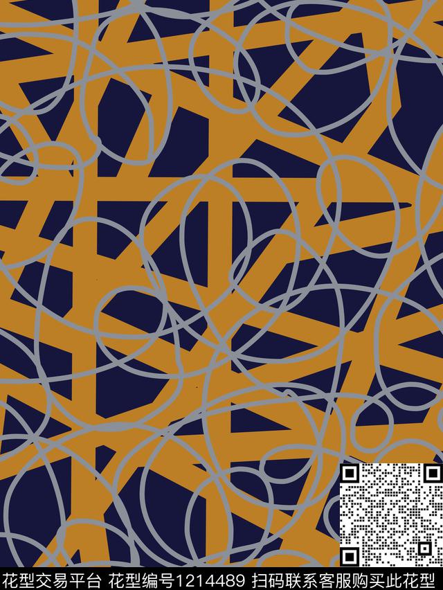 抽象线条传统印花华亿平台下载（图片编号: 1214489） - 瓦栏（Walan）