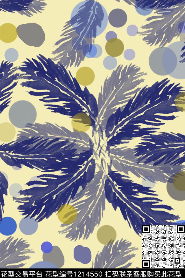 抽象花卉民族风图案圆圈与波点传统印花华亿平台下载（图片编号: 1214550） - 瓦栏（Walan）