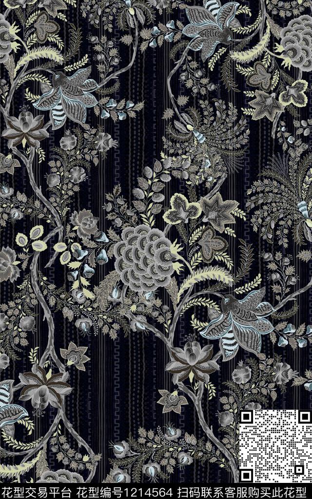 男装几何佩斯利数码印花华亿平台下载（图片编号: 1214564） - 瓦栏（Walan）