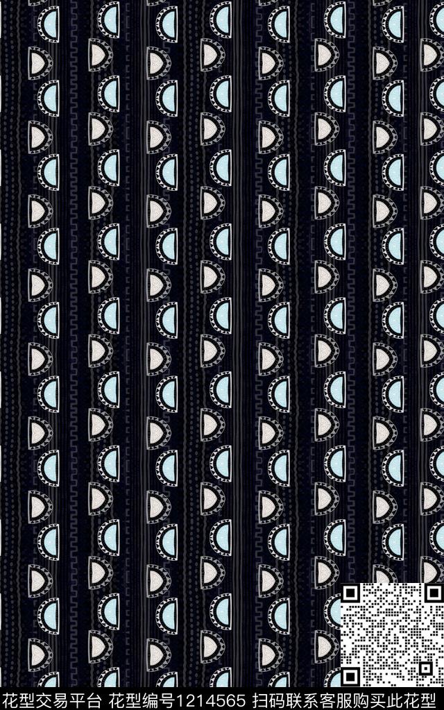 男装几何肌理数码印花华亿平台下载（图片编号: 1214565） - 瓦栏（Walan）