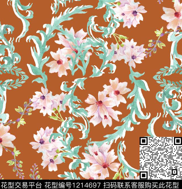 花卉小碎花数码华亿平台数码印花华亿平台下载（图片编号: 1214697） - 瓦栏（Walan）