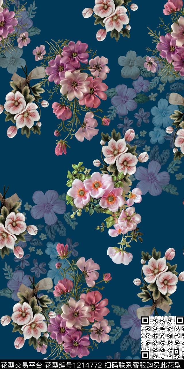 数码华亿平台花卉1/2接数码印花华亿平台下载（图片编号: 1214772） - 瓦栏（Walan）