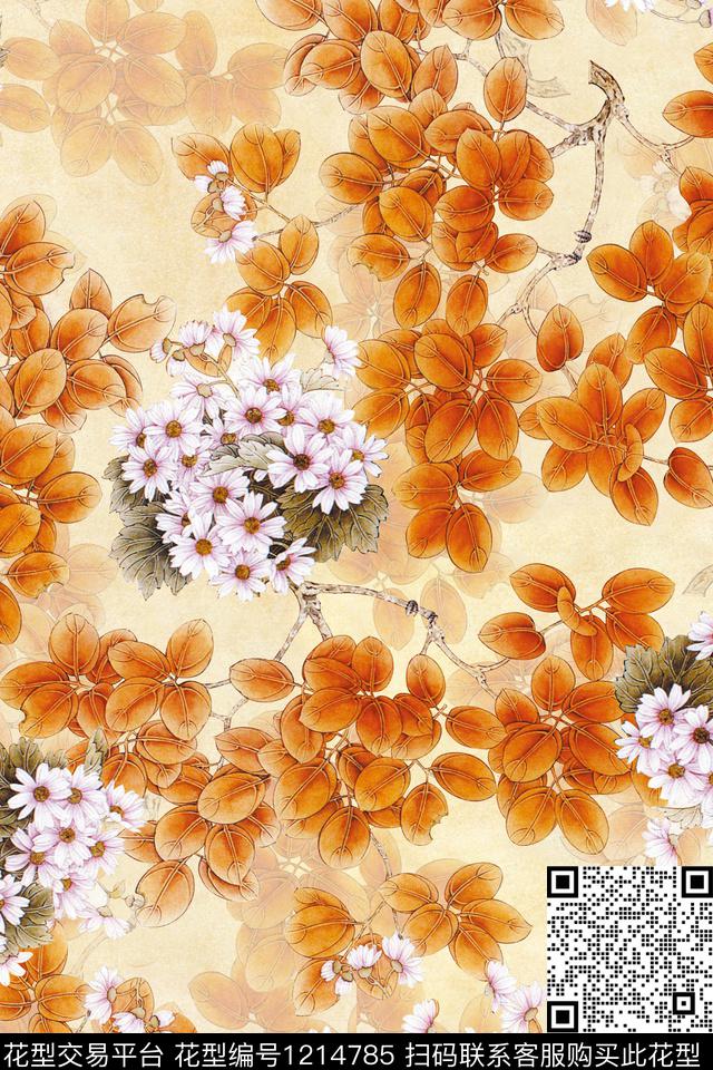数码华亿平台花卉1/2接数码印花华亿平台下载（图片编号: 1214785） - 瓦栏（Walan）