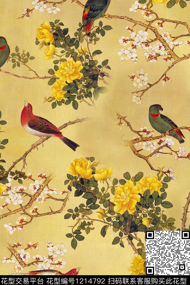 数码华亿平台花卉1/2接数码印花华亿平台下载（图片编号: 1214792） - 瓦栏（Walan）