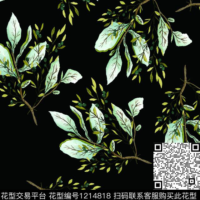 抽象花卉散点排列淑女数码印花华亿平台下载（图片编号: 1214818） - 瓦栏（Walan）