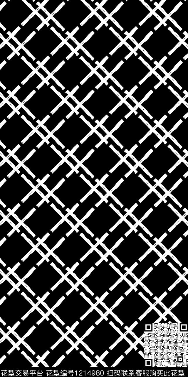 男装几何格子数码印花华亿平台下载（图片编号: 1214980） - 瓦栏（Walan）