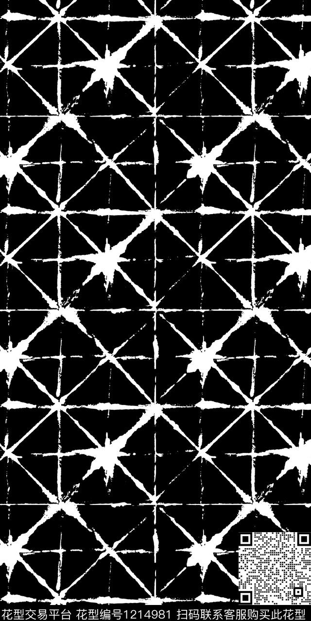 男装几何格子数码印花华亿平台下载（图片编号: 1214981） - 瓦栏（Walan）