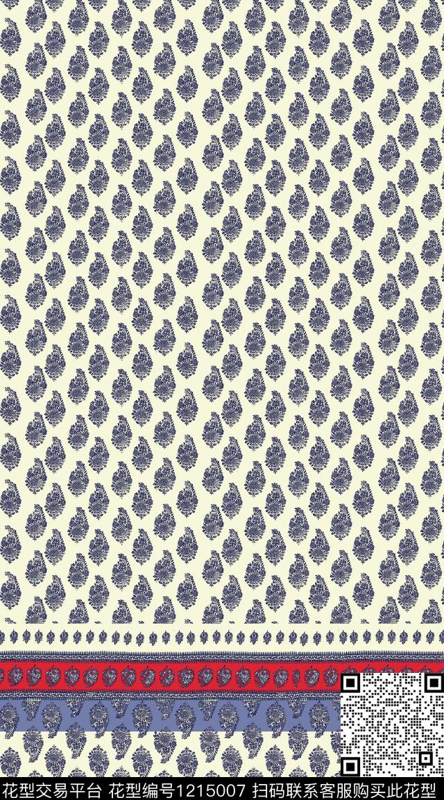 波西米亚定位花民族风数码印花华亿平台下载（图片编号: 1215007） - 瓦栏（Walan）