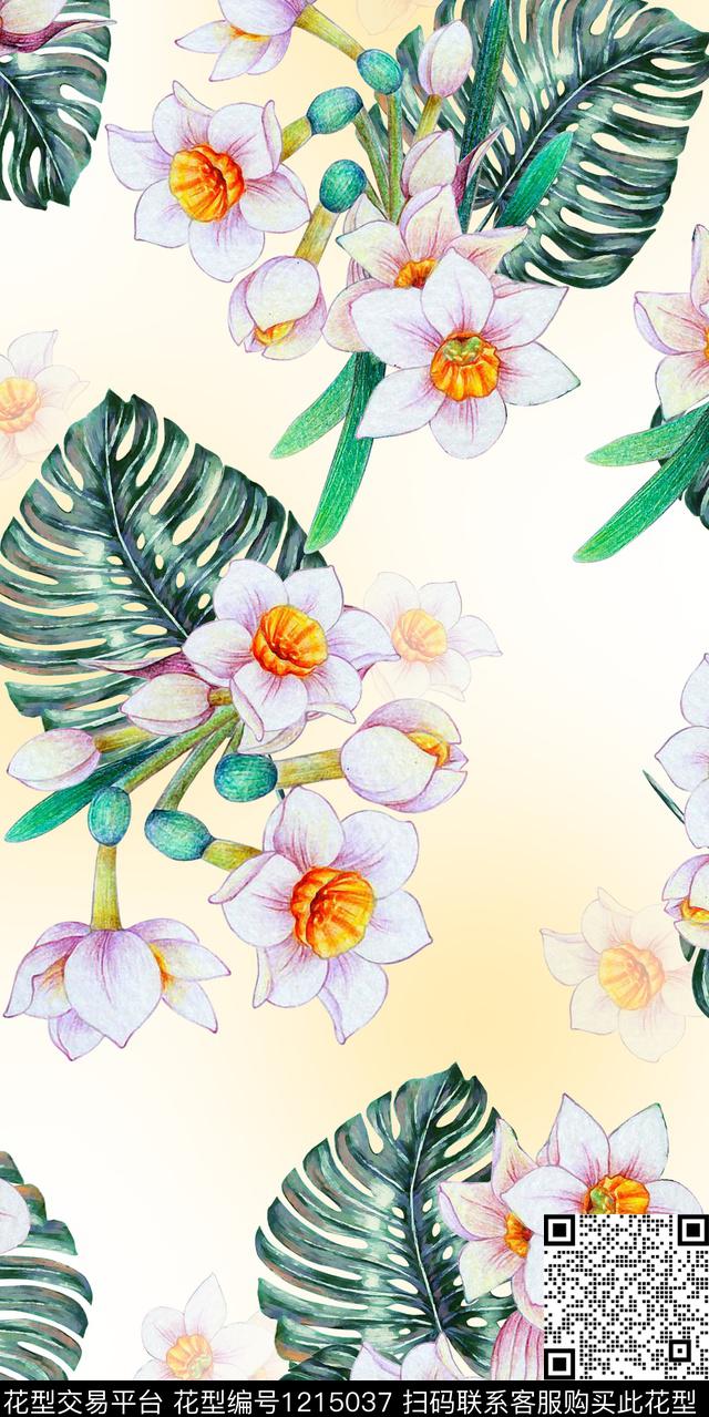 波西米亚花卉满版散花数码印花华亿平台下载（图片编号: 1215037） - 瓦栏（Walan）